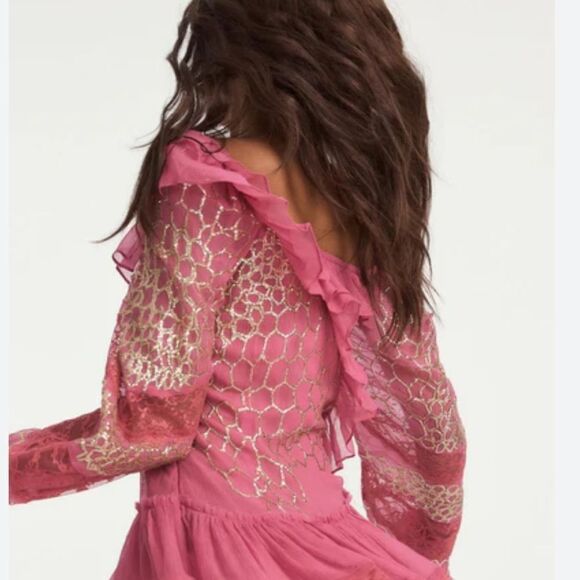 LoveShackFancy Womens Sequin Mini Dress Size 6 NWT $495 - Picture 3 of 7